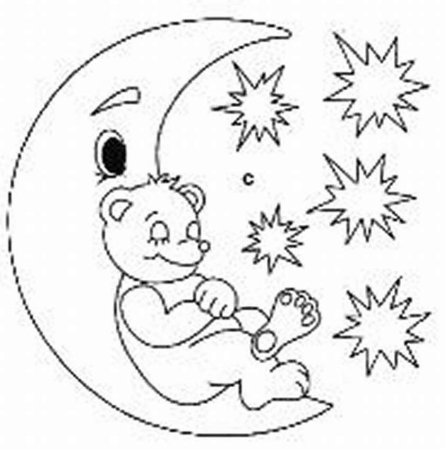 Месяц с медвежонком вытынанки