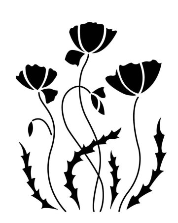 Цветочный трафарет на стену