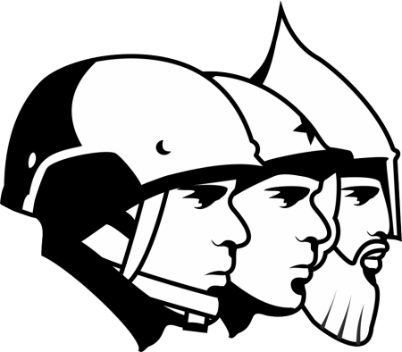 Силуэт солдата в каске