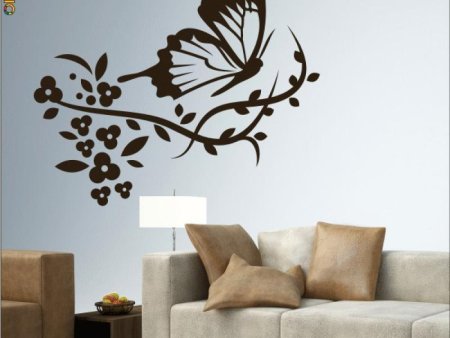 Трафаретная роспись стен деревья