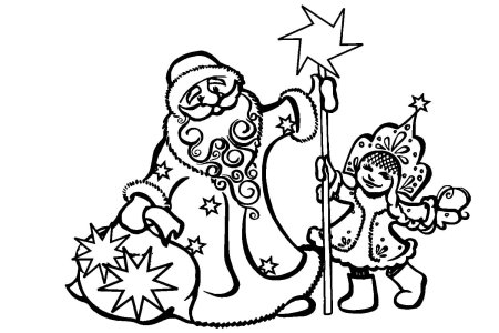 Новогодние раскраски дед Мороз