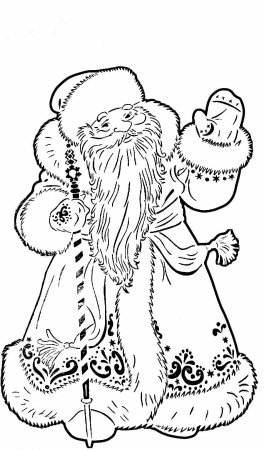 Раскраска дед Мороз спит