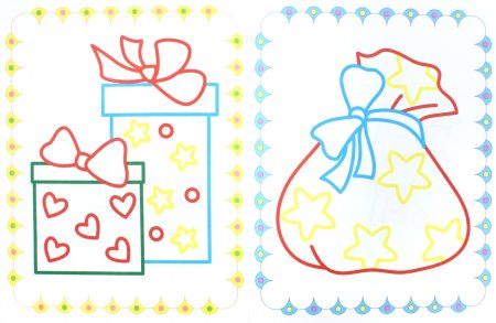 Мешок с подарками раскраска для детей