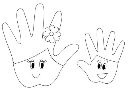 Раскраска детская ладошка