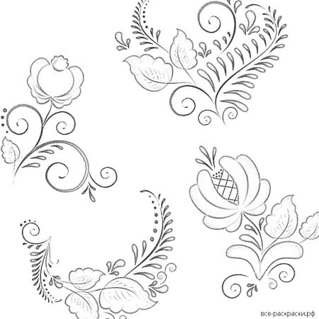 Гжель раскраска