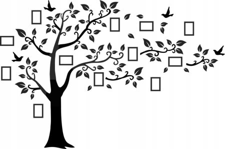 Трафареты на стену дерево с фоторамками