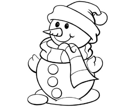 Снеговик трафарет