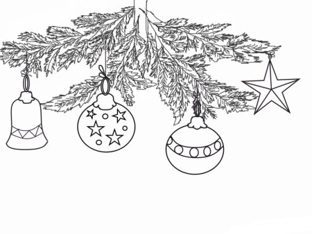 Новогодние украшения раскраска