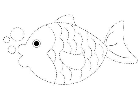 Штриховка рыбы для детей
