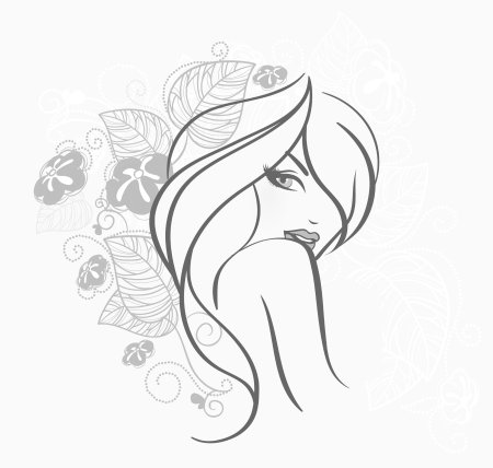 Трафарет лица девушки для торта
