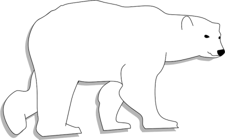 Трафарет белого медведя для аппликации