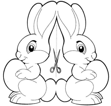 Новогодний Зайка раскраска