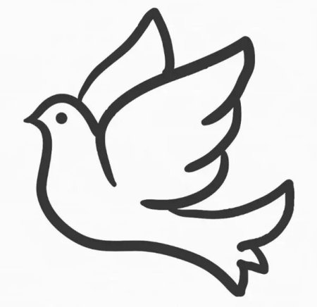 Голубь мира контур