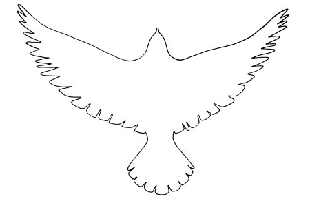 Трафарет голубя для вырезания