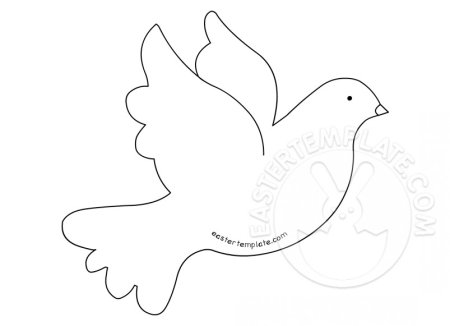 Голубь с веткой контур