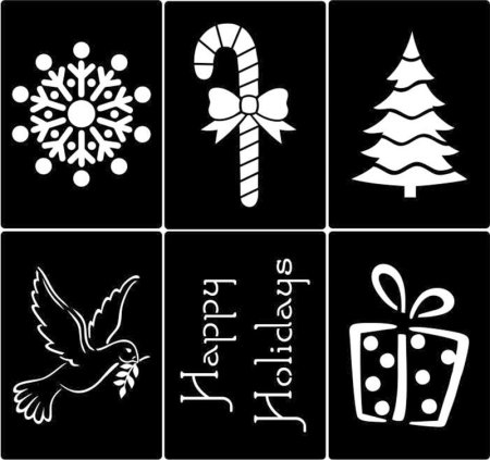 Трафареты для декора новогодние