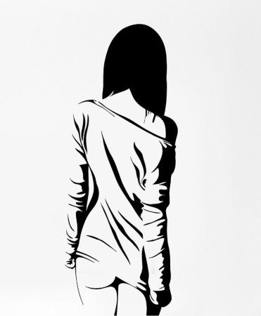 Силуэт девушки карандашом