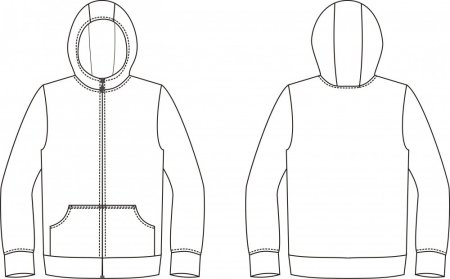 Лекало мужской толстовки с капюшоном