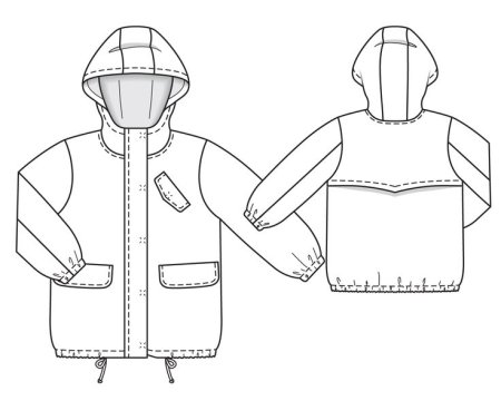 Выкройка ветровки женской с капюшоном Бурда
