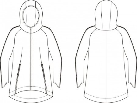 Крой пальто с капюшоном