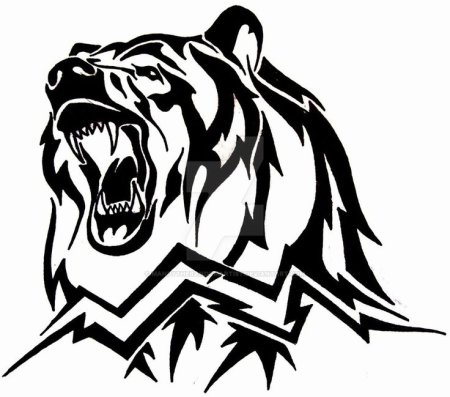 Оскал медведя тату эскиз