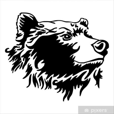 Трафареты медведя для травления