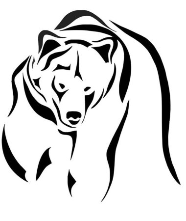 Гравировка медведь эскиз