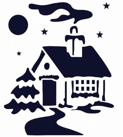 Новогодние украшения на окна домики