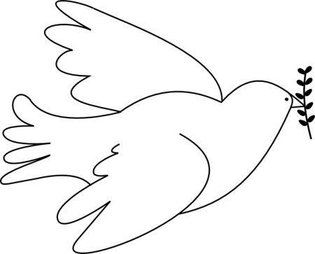 Голубь мира контур