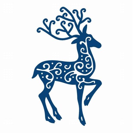 Новогодний олень трафарет