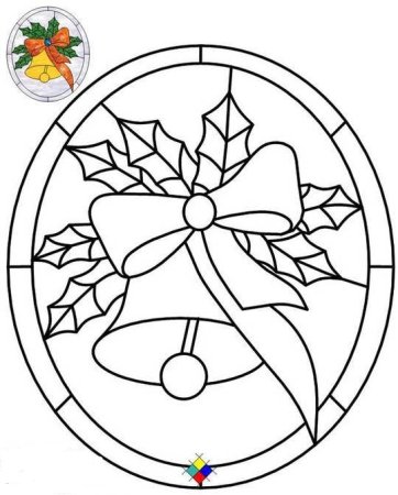 Новогодние витражи на окна