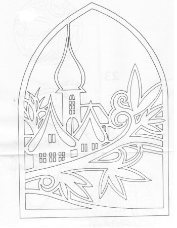 Новогодний витраж трафарет