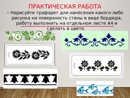Трафареты для нанесения бордюра