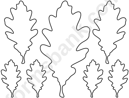 Дубовый лист трафарет