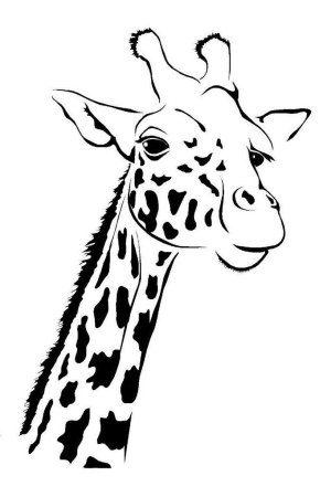 Жираф трафарет