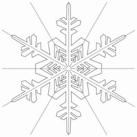 Трафарет для вырезки снежинки