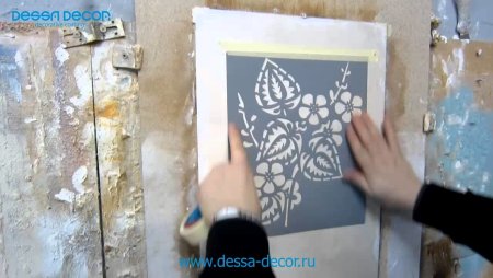 Декоративная шпатлевка через трафарет