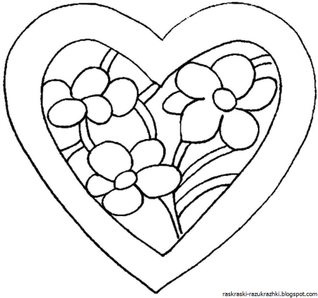 Раскраска сердечко для мамы