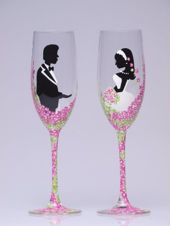 Трафареты для декора бокалов