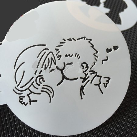 Трафарет мальчик и девочка на торт