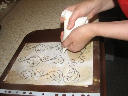 Рисование шоколадом на мастике