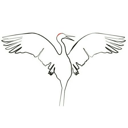 Журавли рисунок шаблон на окно