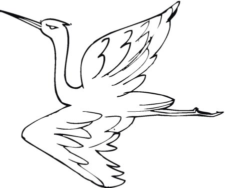 Журавль раскраска для детей