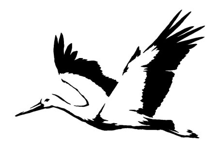 Журавли трафарет