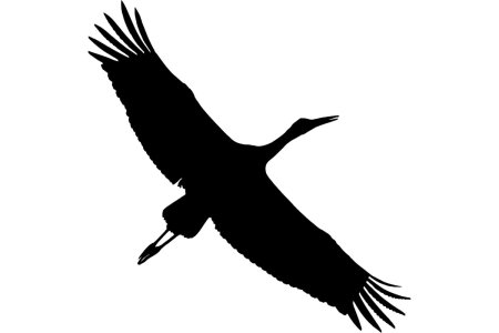 Силуэт журавля в полете