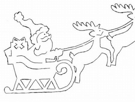 Силуэт Деда Мороза на санях