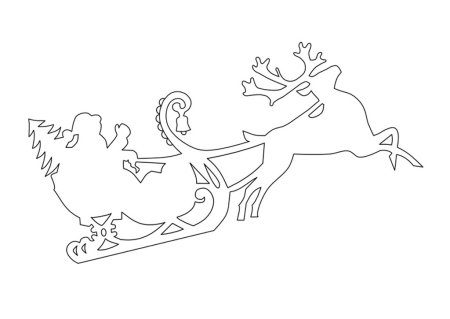 Силуэт Деда Мороза на санях с оленями
