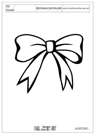 Бантик раскраска для детей