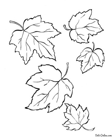 Дубовый лист трафарет