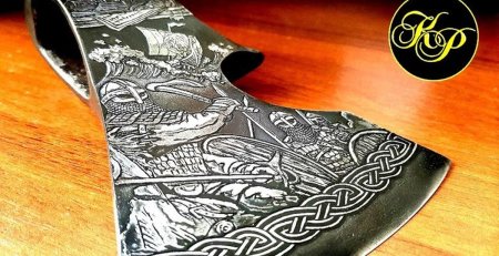 Топор викинга травление